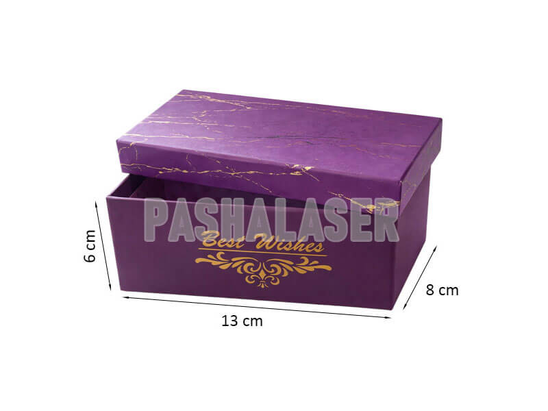 جعبه هدیه بنفش مرمری طلایی
