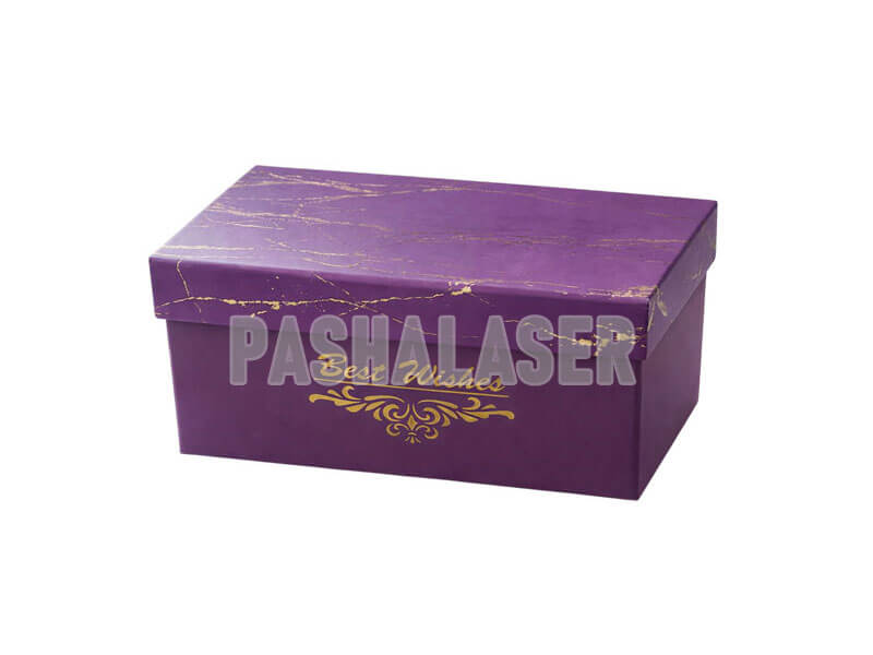جعبه هدیه بنفش مرمری طلایی